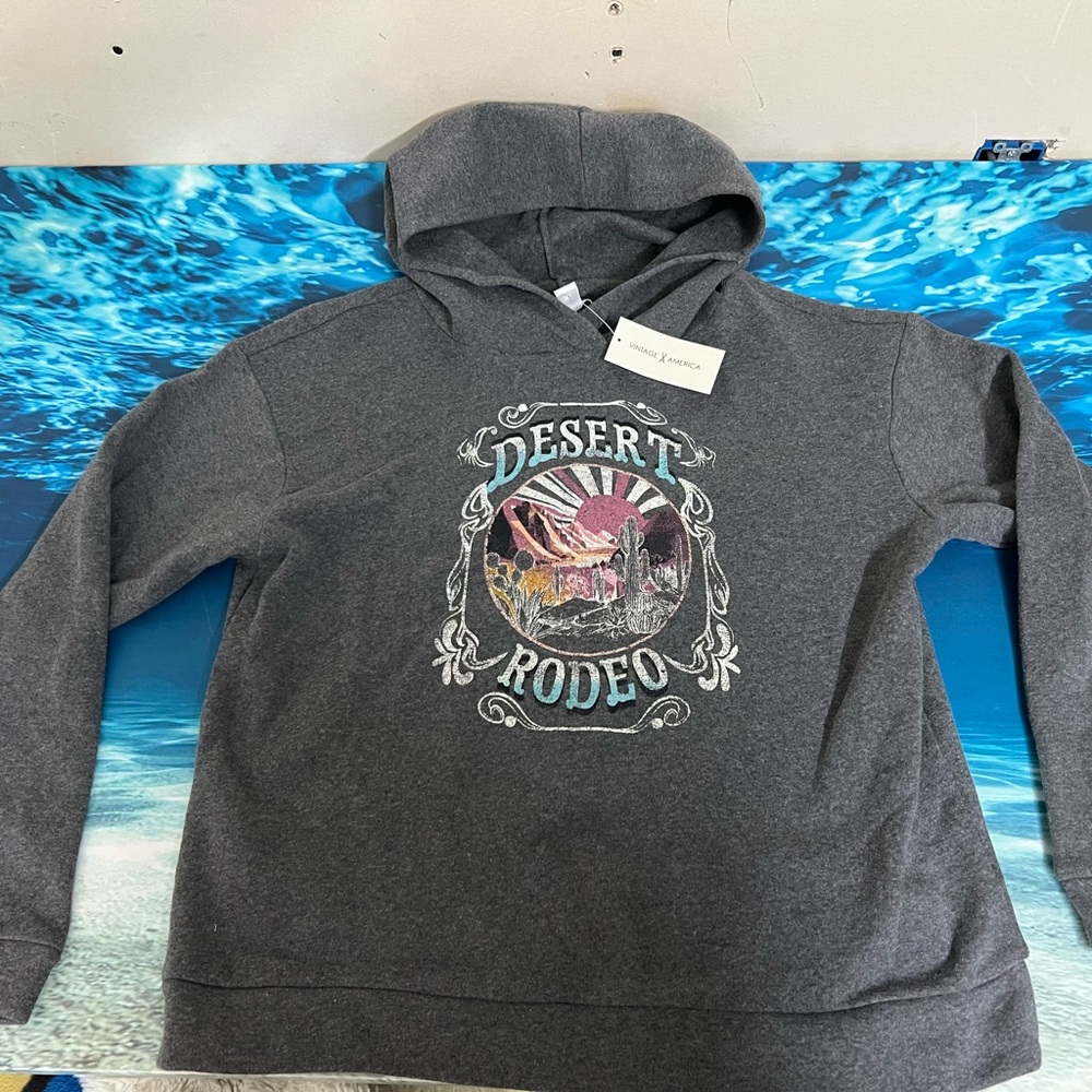 ❄️Vintage America Gray Desert Rodeo Hoodie Graphic - Picture 3 of 7